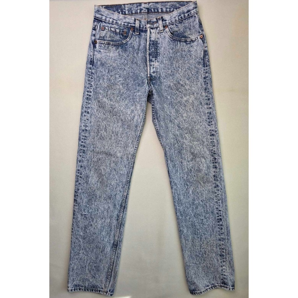 Vintage Levi's 501 XX Men's Jeans W31 L34 Blue USA Made 553 Acid Wash Button Fly